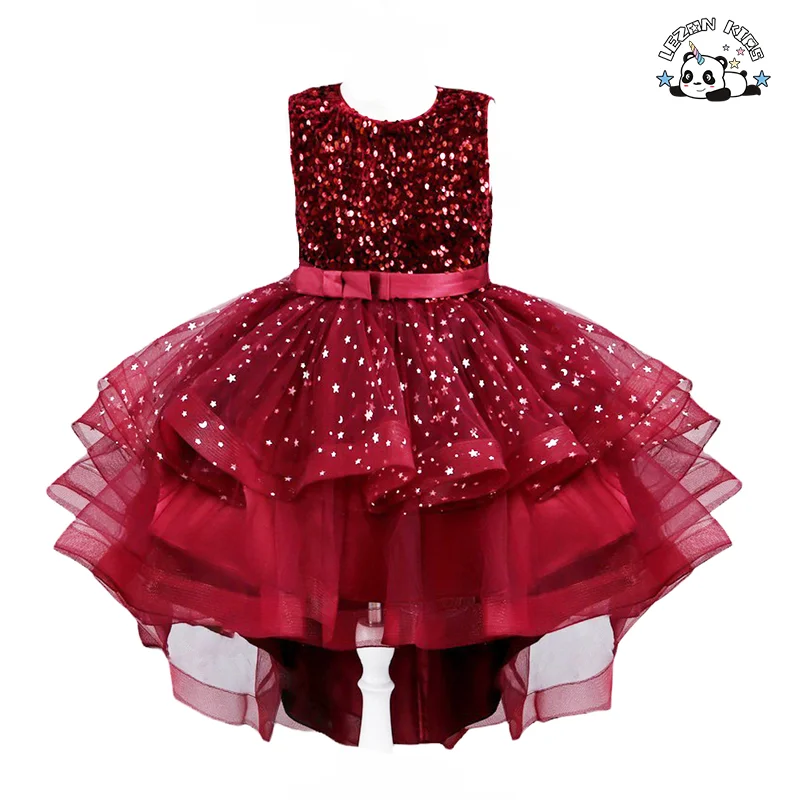 LEZONKIDS - Customizable Designs Kids Girls Dresses Sequin Princess Puff Party Dresses for Girls